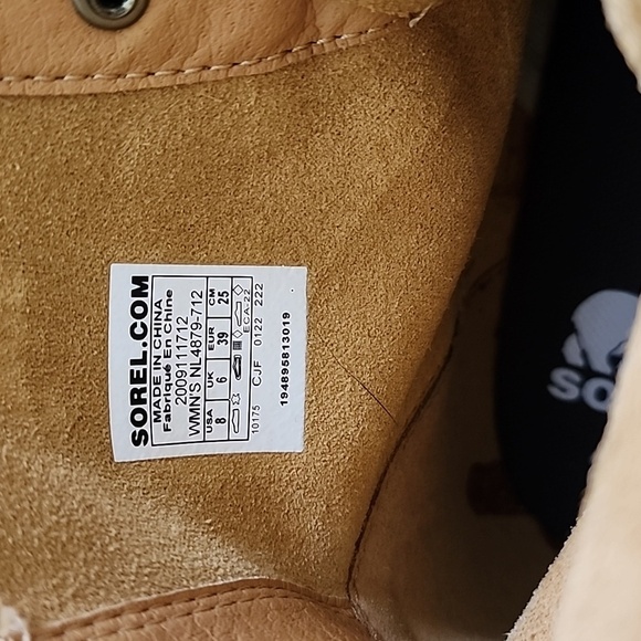 NWT Sorel Women's Lennox Lace STKD Waterproof Leather Boots Geo Yellow 8 - Picture 13 of 15